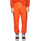 Stampd Men's Logo Cotton Fleece Sweatpants-orange