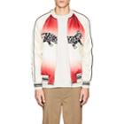 Ovadia & Sons Men's Leopard-print Reversible Silk Souvenir Jacket-white