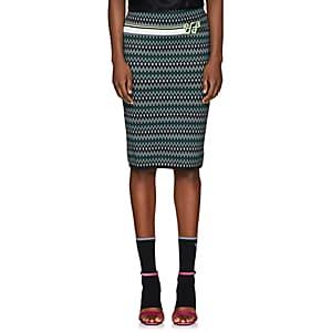 Prada Women's Logo Dot & Chevron-pattern Pencil Skirt-green