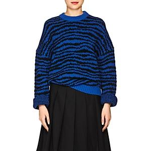 Marc Jacobs Women's Zebra-striped Wool-blend Sweater-blue Pat.