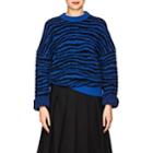 Marc Jacobs Women's Zebra-striped Wool-blend Sweater-blue Pat.