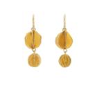 Judy Geib Women's Whirligig Double-drop Earrings-yellow