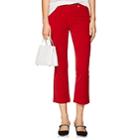 Re/done Women's Velvet Crop Flare Pants-red