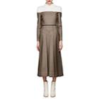 Fendi Women's Pleated Wool-blend Tweed Dress - Gray