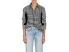 D-antidote Women's Embroidered Plaid Cotton-blend Shirt