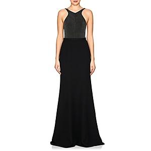Narciso Rodriguez Women's Studded Silk Crepe Gown-black