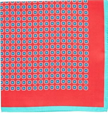 Kiton Floral Medallion Pocket Square-red