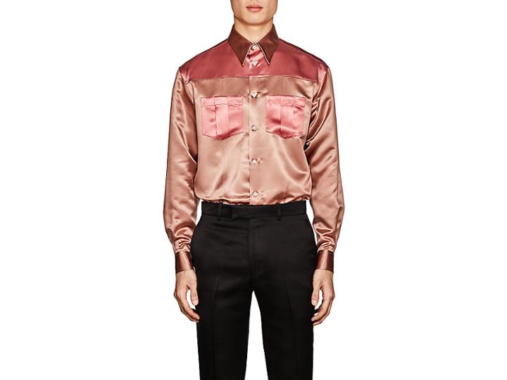 Calvin Klein 205w39nyc Men's Colorblocked Satin Shirt
