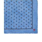 Isaia Men's Circle-print Silk Pocket Square-blue