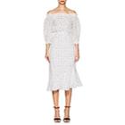 Saloni Women's Grace Polka Dot Silk Midi-dress-white