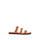 Giannico Women's Edna Calf-hair Slide Sandals - Orange