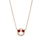 Lodagold Women's Smiley-face Pendant Necklace-gold