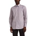 Luciano Barbera Men's Checked Cotton Poplin Shirt - White