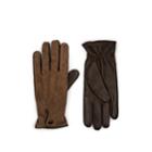 Barneys New York Men's Cashmere-lined Suede & Leather Gloves - Gray