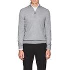 Barneys New York Men's Virgin Wool Half-zip Sweater-gray