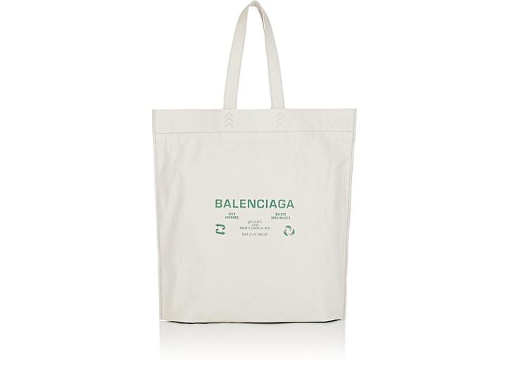 Balenciaga Men's Supermarket Leather Shopper Tote Bag