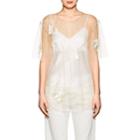 Helmut Lang Women's Embroidered Sheer Tulle Top-ivorybone