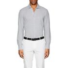 Isaia Men's Cotton Piqu Shirt-gray
