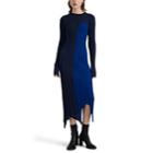 Colovos X Woolmark Prize Women's Colorblocked Rib-knit Merino Wool Dress - Blue