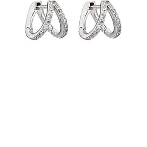 Carbon & Hyde Women's Split Huggie Hoop Earrings-silver