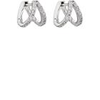 Carbon & Hyde Women's Split Huggie Hoop Earrings-silver