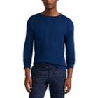 Eidos Men's Linen-cotton Crewneck Sweater - Blue