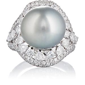 Zoe Women's Tahitian Pearl & Diamond Cocktail Ring