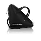 Balenciaga Women's Triangle Small Leather Shoulder Bag - Black
