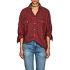 R13 Women's Plaid Cotton Flannel Oversized Shirt-red