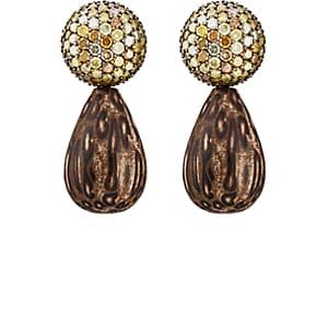 Vram Women's Tau Palm Drop Earrings-brown