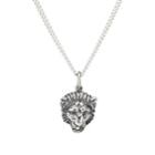 Loren Stewart Men's Lion Head Pendant Necklace-silver
