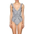 Suboo Women's Striped Seersucker One-piece Swimsuit - Light Gray