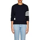 Thom Browne Women's Block-striped Cashmere-cotton Sweatshirt-navy