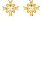 Sara Weinstock Maltese Cross Stud Earrings-colorless