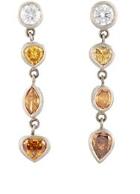 Malcolm Betts Mixed-diamond Drop Earrings-colorless