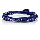 M. Cohen Men's Knotted Wrap Bracelet-blue