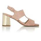 Barneys New York Women's Block-heel Suede Slingback Sandals-rose