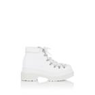 Mm6 Maison Margiela Women's Leather Platform Ankle Boots-white