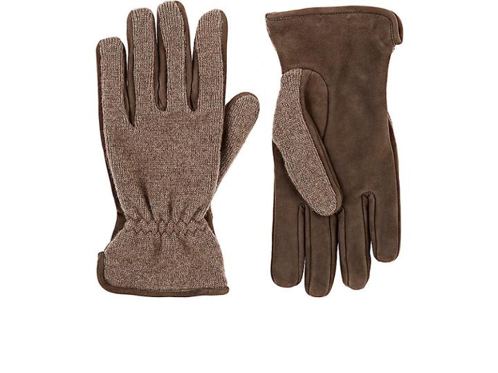 Barneys New York Men's Merino Wool-cashmere & Suede Gloves
