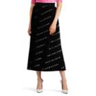 Balenciaga Women's Logo Pleated Compact Knit Midi-skirt - Black