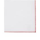 Simonnot Godard Men's Contrast-edge Cotton-linen Pocket Square - Red