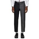 Thom Browne Men's Striped Two-tone Wool Trousers-gray