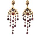Goossens Paris Women's Garnet Drop Earrings-gold