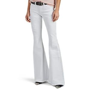 Faith Connexion Women's Distressed Flared Jeans - White