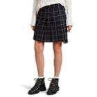 Thom Browne Women's Checked Wool Pleated Miniskirt - Navy