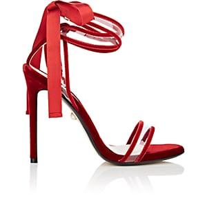 Alev Milano Women's Irina Velvet & Pvc Sandals-red