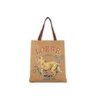 Loewe Men's Desert Lion-graphic Leather Tote Bag - Beige, Tan