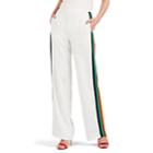 Lisa Perry Women's Striped Crepe Wide-leg Trousers - White