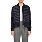 Moncler Women's Ruffled-hem Down-quilted Sweater-navy