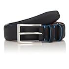 Barneys New York Men's Contrast-edge Leather Belt-black